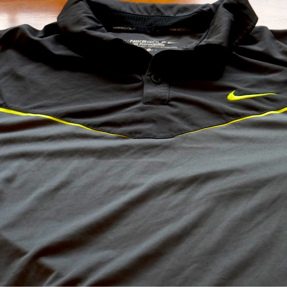 Black/Grey/Volt Nike Golf Polo